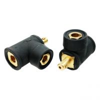 Abzweig für Schweißkabelstecker mit 2x Buchse Ø 13 mm auf 1x Dorn Ø 13 mm