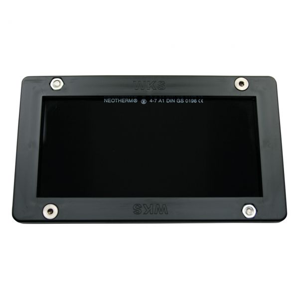 DIN 4/7 Ofenschauglas 60 x 120 x 3 mm, im Rahmen, mit Ledertasche