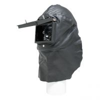 Lederkopfhaube mit Anstoßkappe, mit Klapprahmen, hinten geschlossen