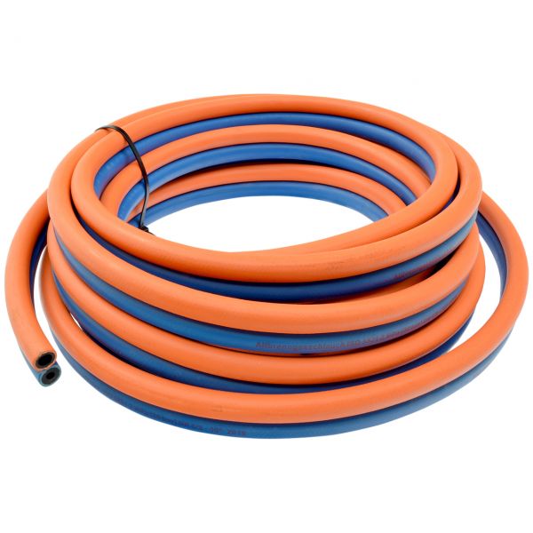 Zwillingsschlauch Allbrenngas/Sauerstoff 9x6mm, ISO 3821, Rollen max. 40 m