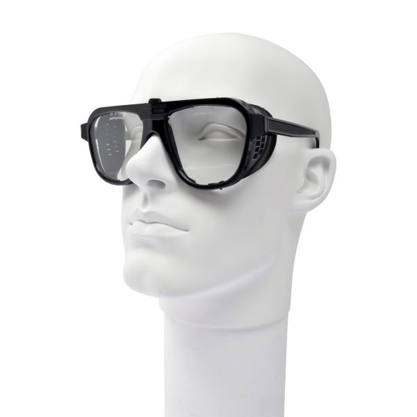 Nylonschutzbrille, schwarz, Formgläser 62 x 52 mm, klar, CA Kunststoff
