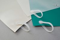 Schutzvorhang aus PVC-Strukturgewebe, B1, lichtgrau, mit Kunststoffringen