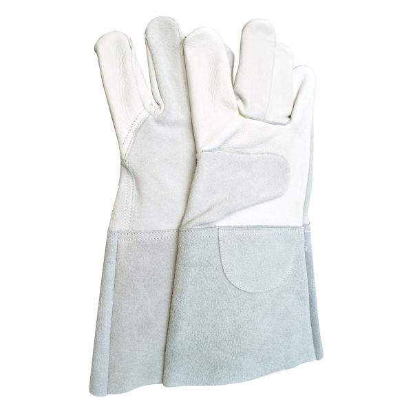 Schweißerkombihandschuh, 5-Finger, Narbenleder/Spaltleder, Länge ca. 35cm
