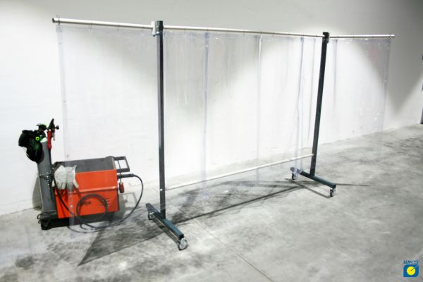 SST4 Schutzwand mit Schwenkarm, 2 x 3,9 m, lang, klar