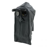 Lederkopfhaube mit Klappbrille, ohne Nase, hinten geschlossen