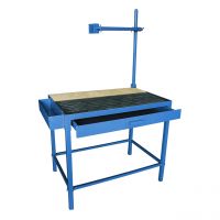 Schweiß- und Löttisch 90x60x80cm, Schamottstein und Gitterrost, ohne Schubl.