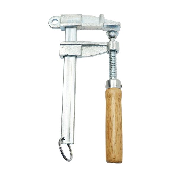 Pol-Zwinge mit Holzgriff, 400 A, 60 x 150 mm, Schiene 22 x 6 mm