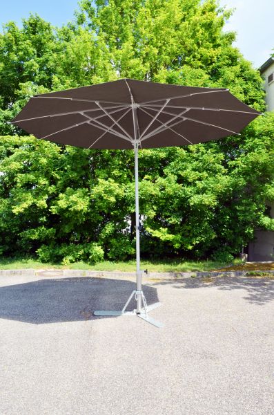 Arbeitsschirm PREMIUM aus Baumwolle, oliv, sehr robust, Alu/GFK Streben, Ø 3,0 m