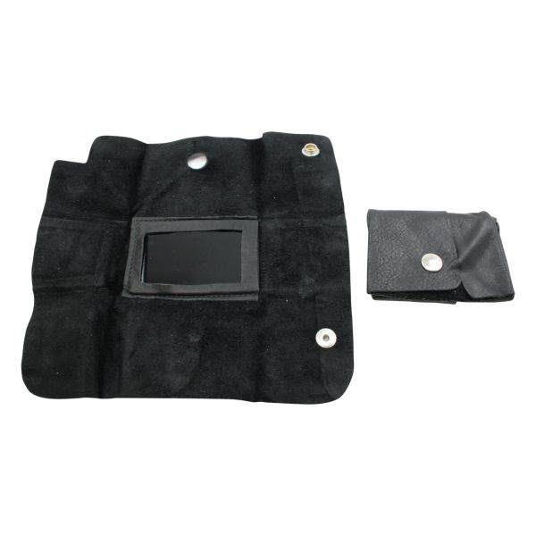 Taschenschild 200 x 200 mm, zusammenlegbar, Schweißschutzglas 90 x 55 mm, DIN 9