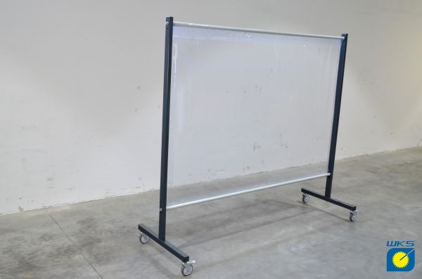 SST1 Schutzwand, 2,0 x 2,15 m (H x B), fahrbar, PVC-Spannvorhang, transparent