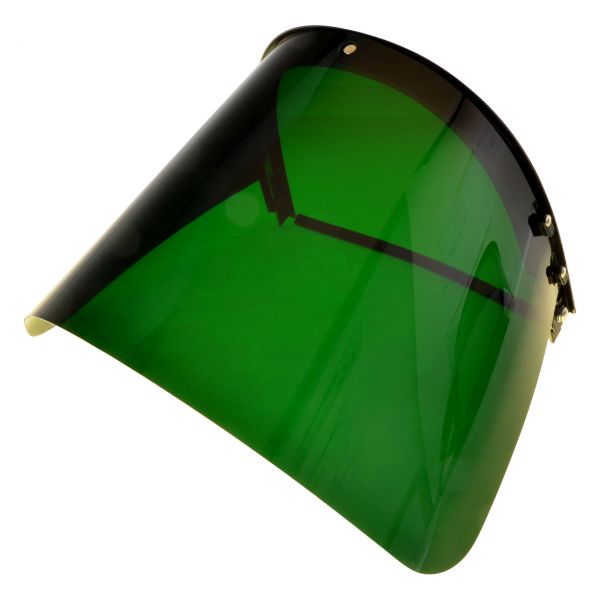 Anbauvisier mit Federzug für Arbeitshelme, PET-G Scheibe, DIN 5, ohne Helm