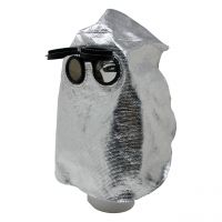 Kopfhaube aus Hitzeschutzgewebe mit Klappbrille, ohne Nase, hinten offen