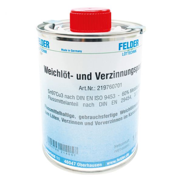 Weichlöt- und Verzinnungspaste bleifrei, S-Sn97Cu3, 97 % Zinn