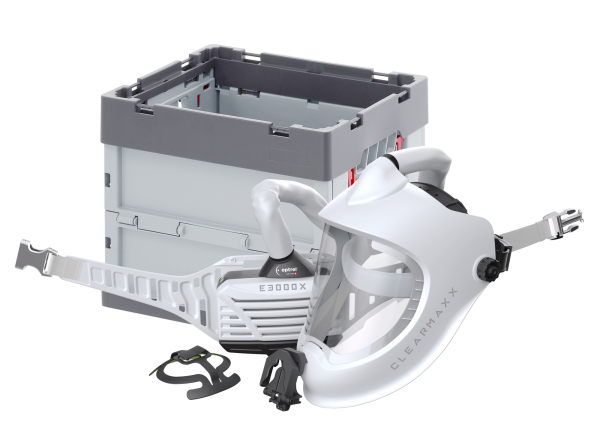 optrel® clearmaxx medical Frischluftvisier, weiss, mit e3000X Einheit