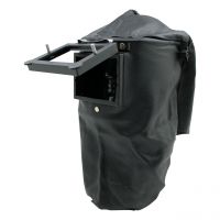 Lederkopfhaube mit Kopfband und Klapprahmen, 90 x 110 mm, hinten geschlossen