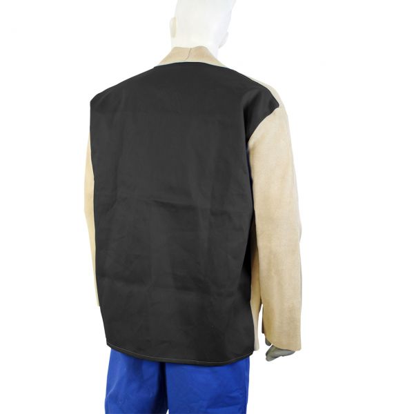 Schweißerjacke, Front Spaltleder braun, Rücken Proban schwarz