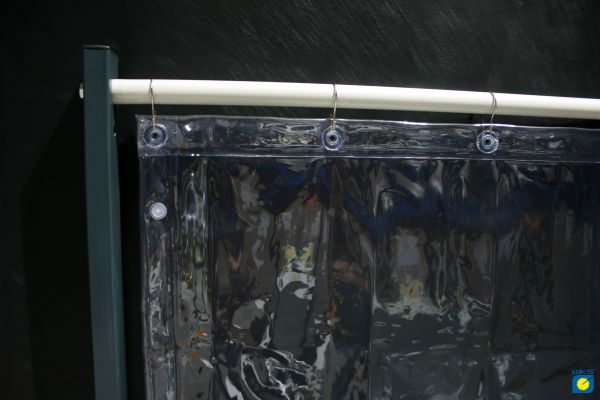 PVC-Vorhang klar, UV stablil, 1,40 m breit, mit 7 Aufhängeösen