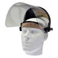 Gesichtsschutz, klar, Kopfhalterung, klappbare PET-G Scheibe 360x200x1mm