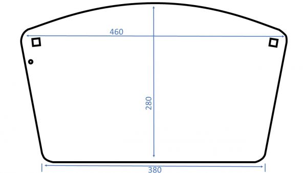 Ersatzscheibe, klar, 460x280x1mm, inkl. Nippel