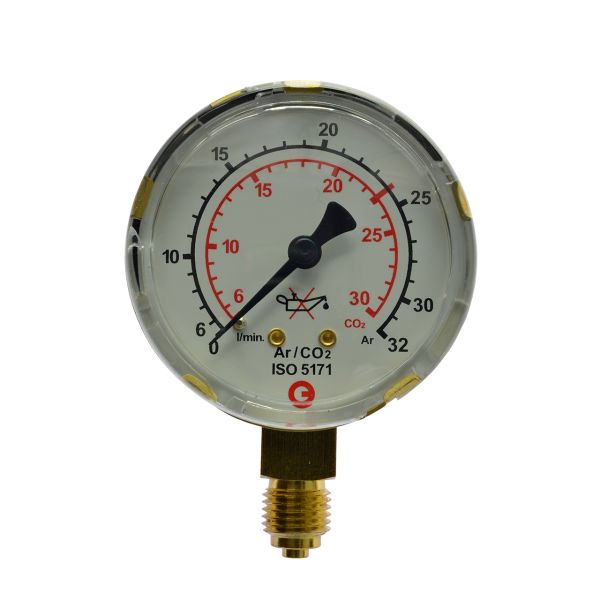 Arbeitsmanometer, Argon 0 - 30 l/min, 1/4", EN 562