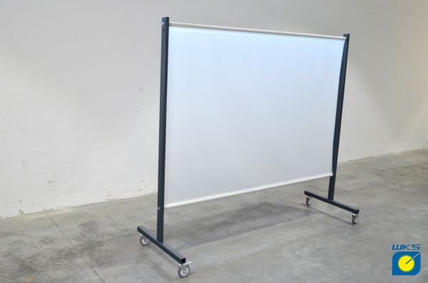 SST2 Schutzwand, 2,0 x 2,15 m (H x B), fahrbar, PVC-Gittergewebe, milchig weiß