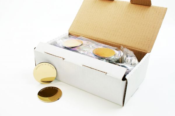 AULEKTRO Brillenglas, goldtonverspiegelt, Ø 50 mm