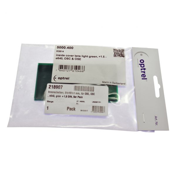 Innenscheiben für optrel® OSE/OSC/e640, 51 x 107 x 1 mm, grün, 1,5 DIN