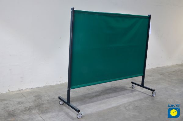 SST2 Schutzwand, 2,0 x 2,15 m, fahrbar, Hitzeschutzgewebe Glotex, grün
