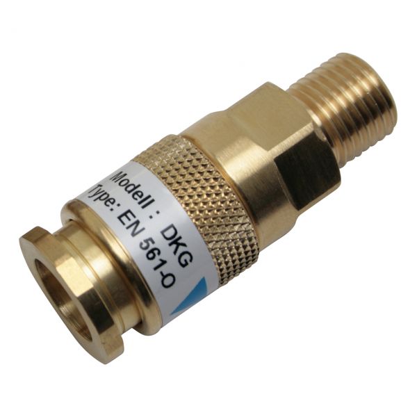 Schnellkupplung Brenner, D-Serie Kupplung (EN561), Sauerstoff, 1/4" RH