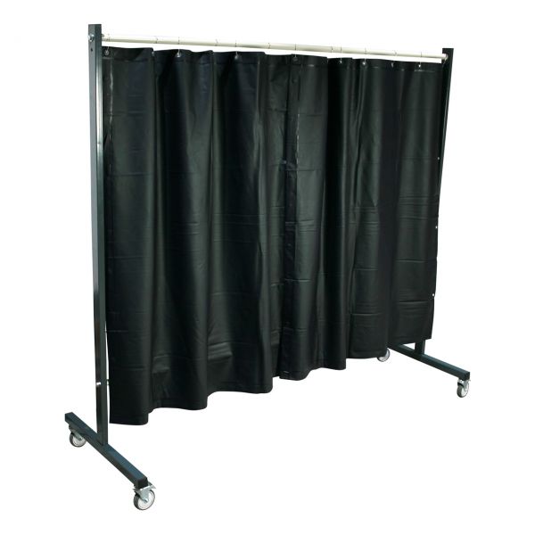 SST3 Schutzwand, 2 x 2,15 m, fahrbar, mit PVC Vorhang, 1,60 m lang, grün R9