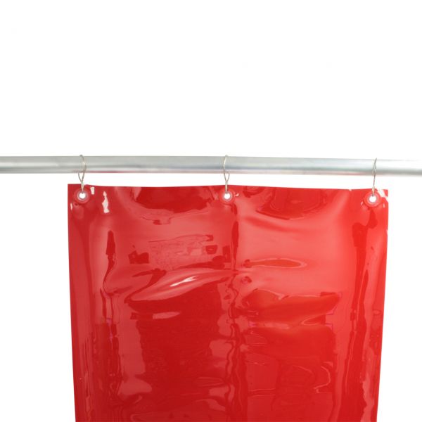 PVC-Vorhang Schutzstufe rot, transparent, 1,40 m breit, mit 7 Aufhängeösen