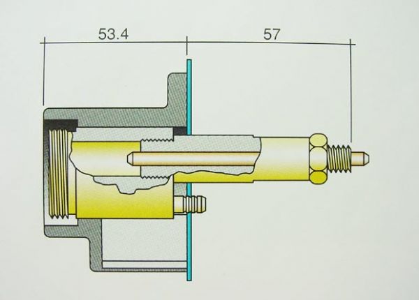 Umrüstsatz Euro-Zentralanschluss, Gasanschluss in Drahtrichtung