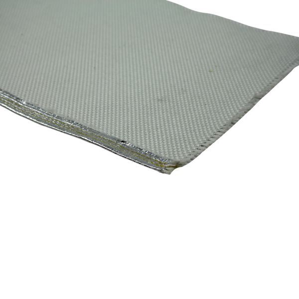 Hitzeschutzgewebe, einseitig Alufolie, Zuschnitt 1,0 m breit, ringsum besäumt