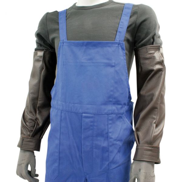 Ärmelschoner mit Klettverschluß, aus Vollleder, dunkelbraun, Paar