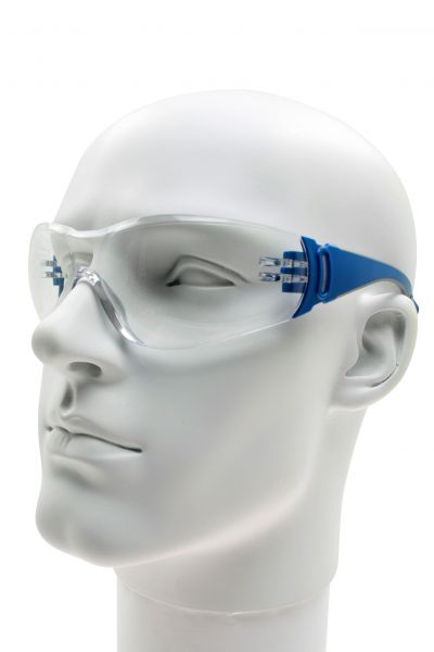 Schutzbrille W2, Polycarbonat klar, Bügel flexibel und gummiert