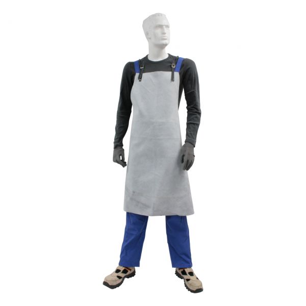 Schweißerschürze, Spaltleder, grau, Größe 80 x 100 cm