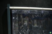 PVC-Vorhang klar, UV stablil, 1,40 m breit, mit 7 Aufhängeösen