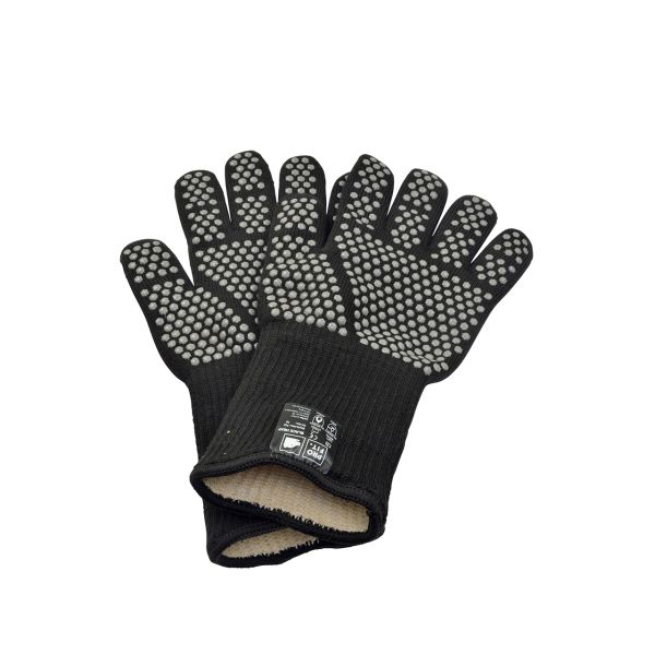 Hitzeschutz-Grobstrickhandschuh, schwarz, 5-Finger, Gr. 10