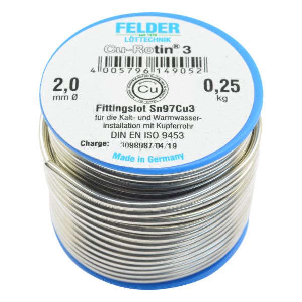 Fittingslot Curotin 3, bleifrei, Spule mit 250 g, S-Sn97Cu3