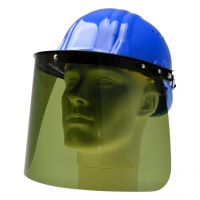 Anbauvisier mit Federzug, PET-G Scheibe, klar, für Arbeitshelme, ohne Helm