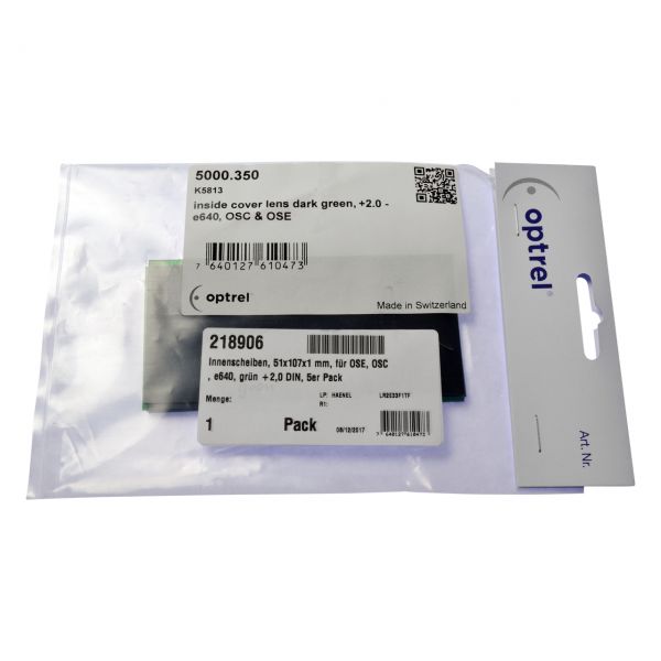 Innenscheiben für optrel® OSE/OSC/e640, 51 x 107 x 1 mm, grün, 2 DIN
