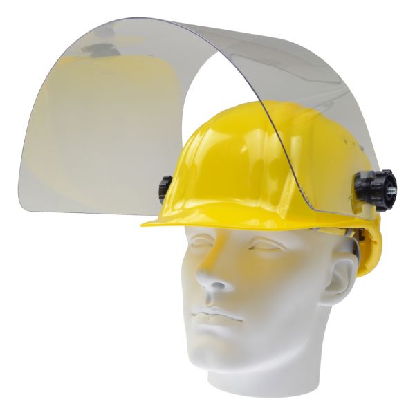 Arbeitshelm mit klappbarer PET-G Scheibe 460 x 240 mm, gelb