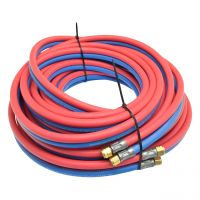 Zwillingsschlauch, Azetylen/Sauerstoff, 9 x 3,5 mm/6,3 x 5 mm, fertig montiert