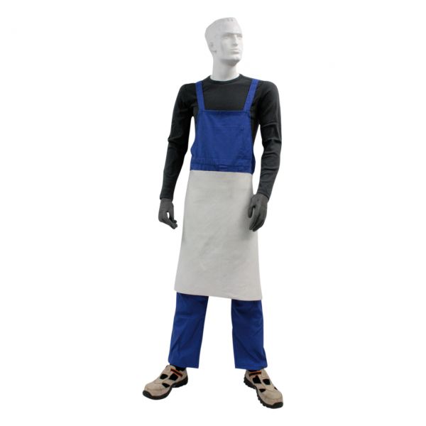 Halbschürze, Vollleder, grau, Größe 60 x 70 cm