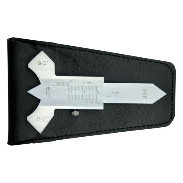 Schiebelehre für Flach- und Ecknähte mit Tiefenmaß mit Kalibrierzertifikat