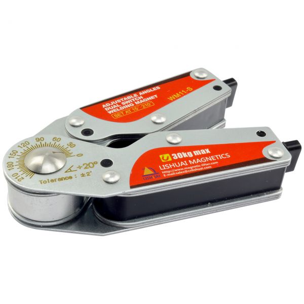 Winkelfixierer variabel 15-210°, abschaltbar, 144x87x24 mm, Kraft ca.30 kg