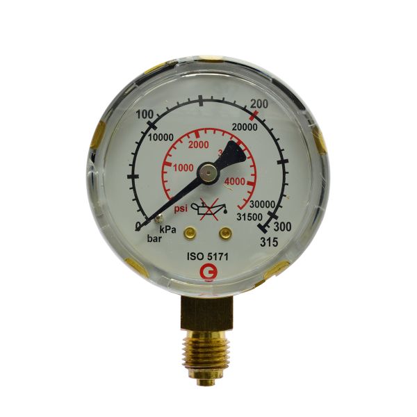Inhaltsmanometer, neutral, 0 - 315 bar, 1/4", EN 562