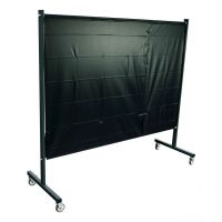 SST1 Schutzwand, 2,0 x 2,15 m (H x B), fahrbar, PVC-Spannvorhang, grün, R9