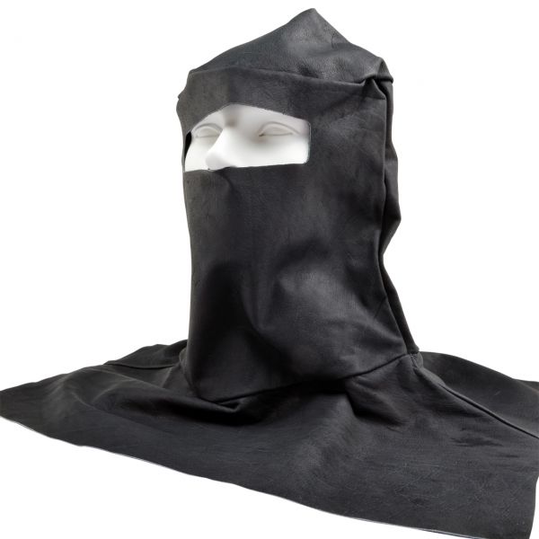 Kopfhaube aus Vollleder mit Gesichtsausschnitt