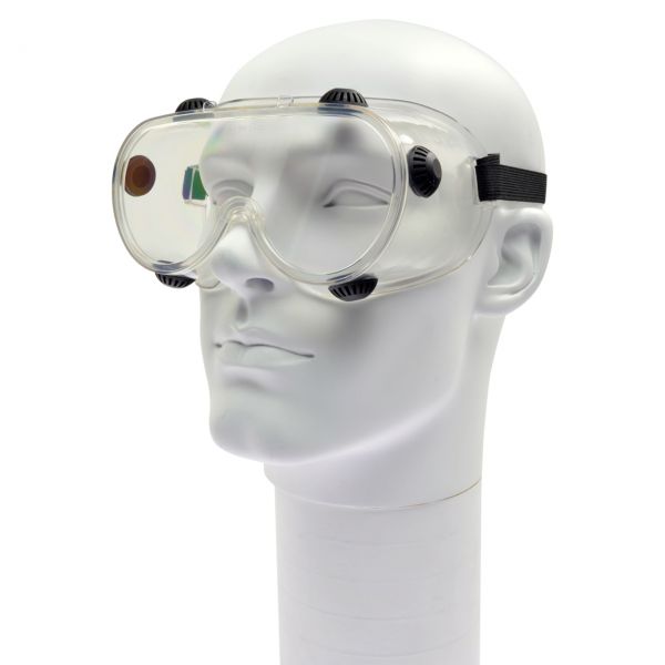 Vollsichtbrille klar mit einteiliger Scheibe, klar, antibeschlag mit Lüftungen